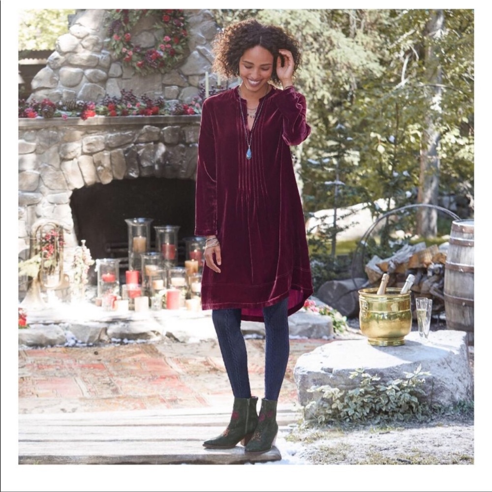 Sundance Regina Purple Velvet Shift Dress